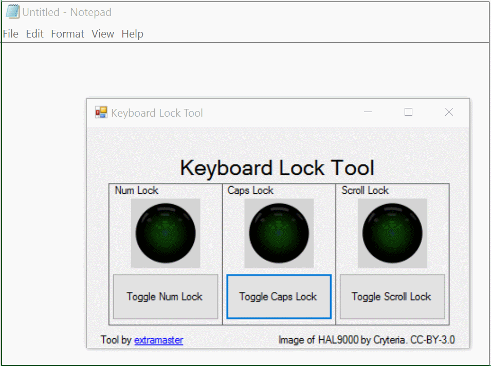 Caps/Scroll/Num Lock Toggler for Windows extramaster