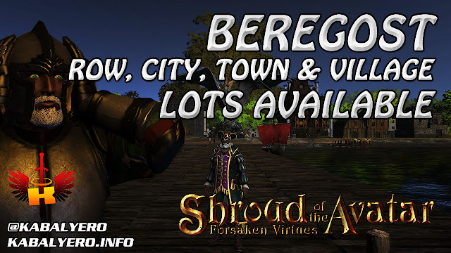 Beregost - Row, City, Town and VIllage Lots Available (5/22/2017) 🏠 Shroud of the Avatar Town Check