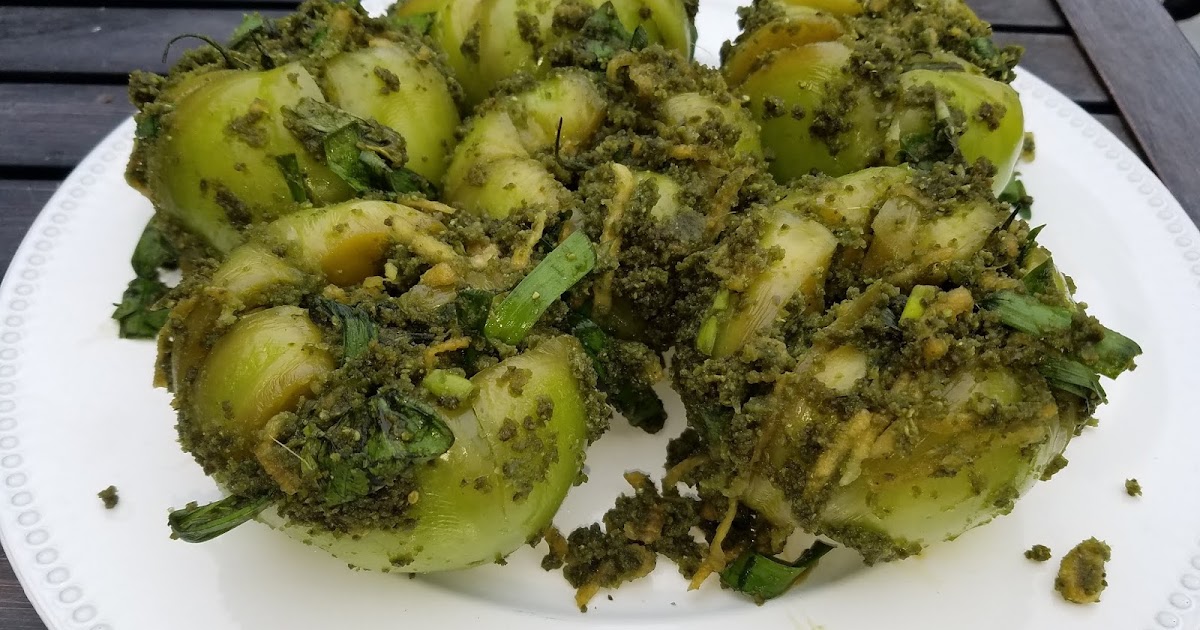 Green Tomato Kimchi With Green Kimchi Paste Preesi Food Whore