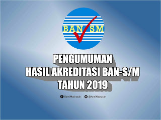 M adalah Badan Evaluasi Mandiri yg menetapkan kelayakan Satuan Pendidikan Jenjang Pendid Pengumuman Hasil Akreditasi BAN-S/M Tahun 2019