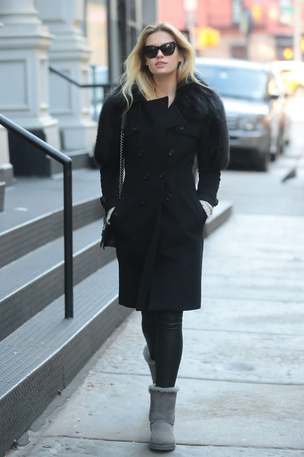 Lada Kravchenko steps out in all black for Black Friday in New York 11