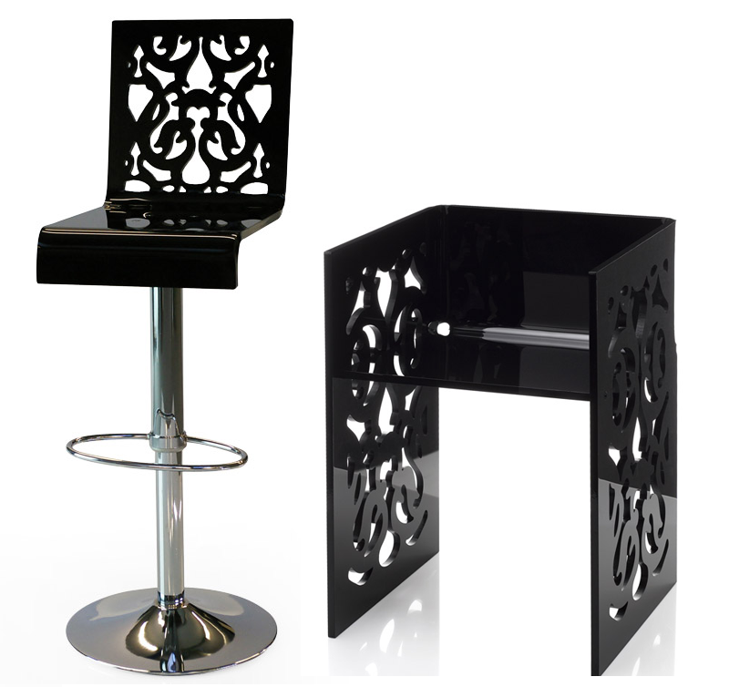 lasercut acrylic barstools