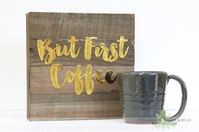 But First Coffee Altered Wood Plank Home Decor by Juliana Michaels
