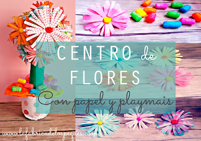 Weekend DIY: Centro de flores de papel y playmais