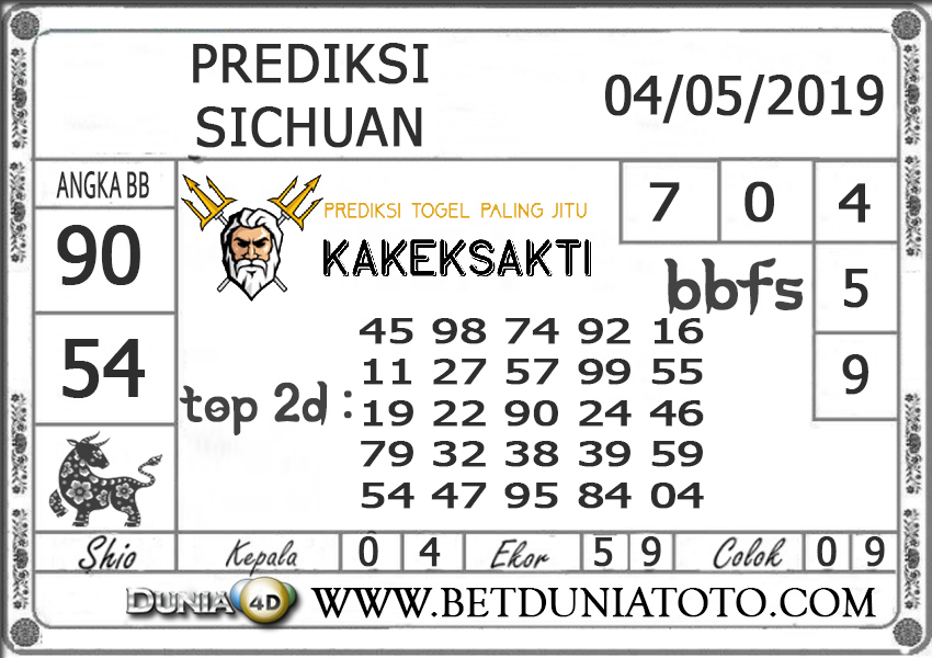 Prediksi Togel SICHUAN DUNIA4D 04 MEI 2019 Prediksi Togel SICHUAN DUNIA4D 04 MEI 2019