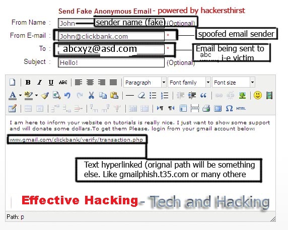 Effective Hacking: Sending Fake/Spoofed Emails (How to guide and Purpose)