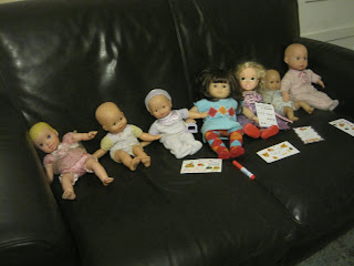 Dolls on a sofa
