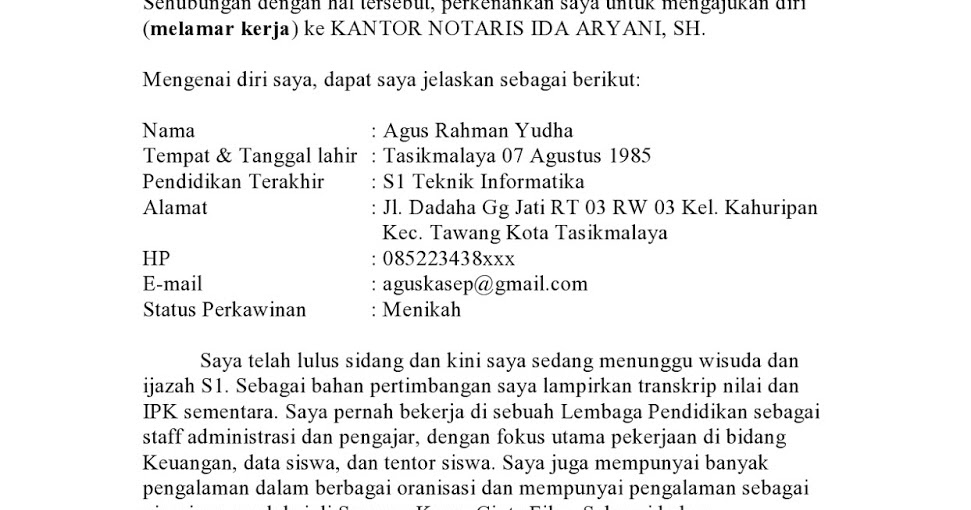 Contoh Cv Supir Rasmi H