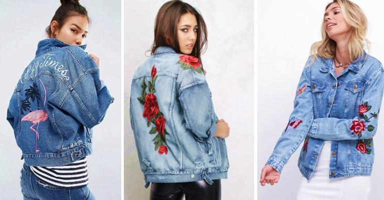 jaquetas bordadas com flores