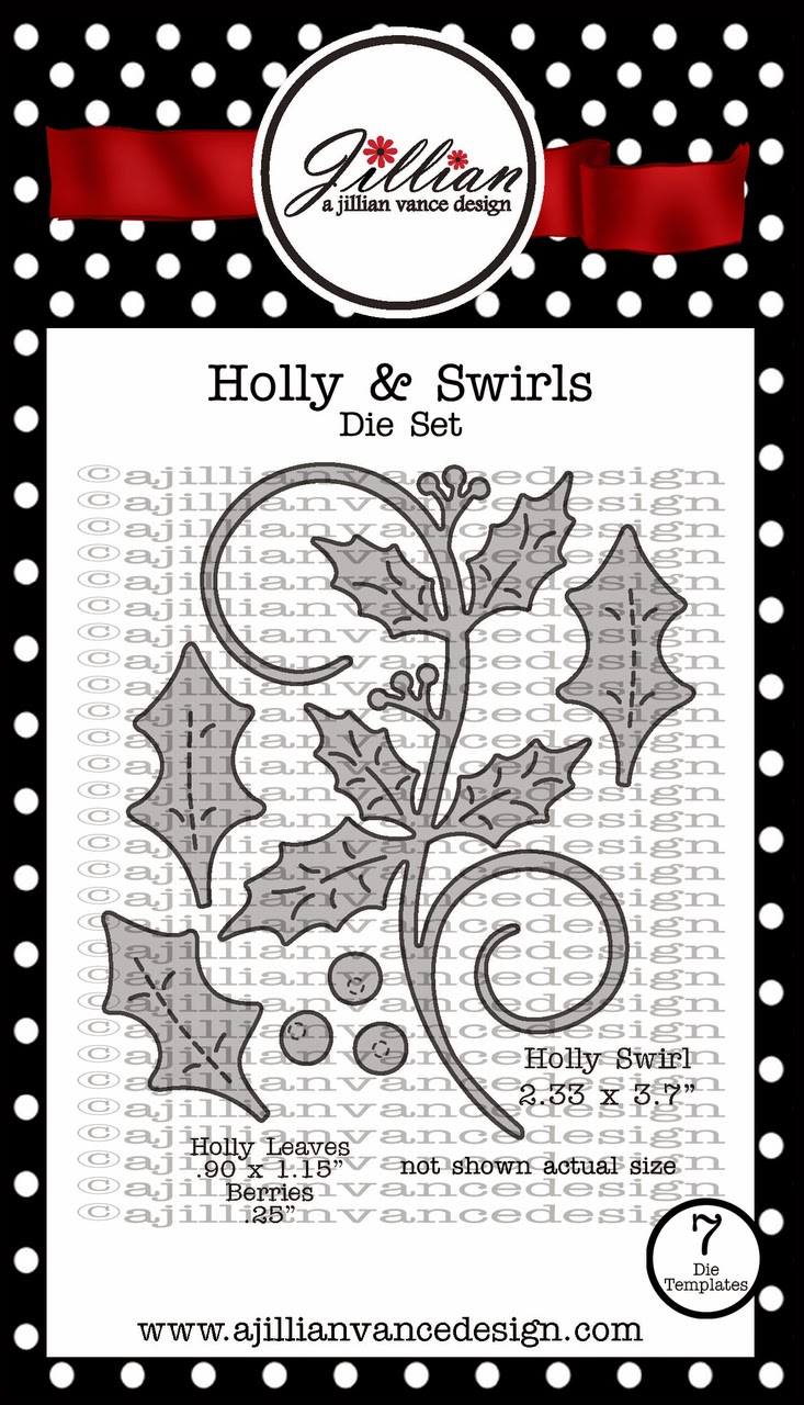 Holly & Swirls Die