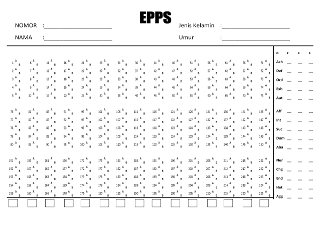 Administrasi Tes Epps Soal Psikotes Ui Ist