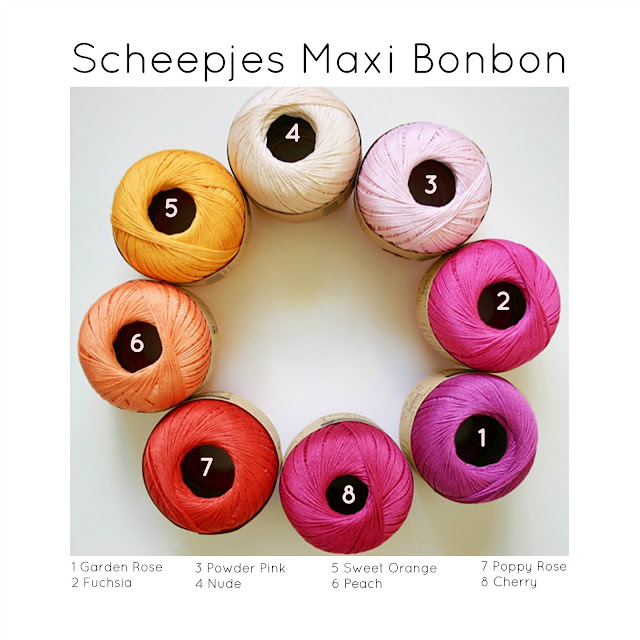 Scheepjes Maxi Bonbon Yarn -- 100% Mercerized Cotton in 87 Colors