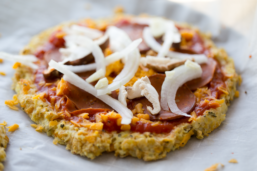 Vegan Cauliflower Pizza Crust with Chickpeas