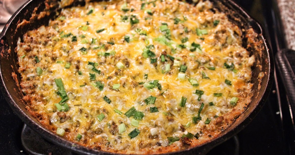 One pan, low carb and cheesy (Cheesy Cauliflower beef casserole) My