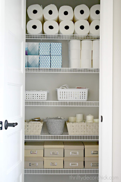 organized linen closet 