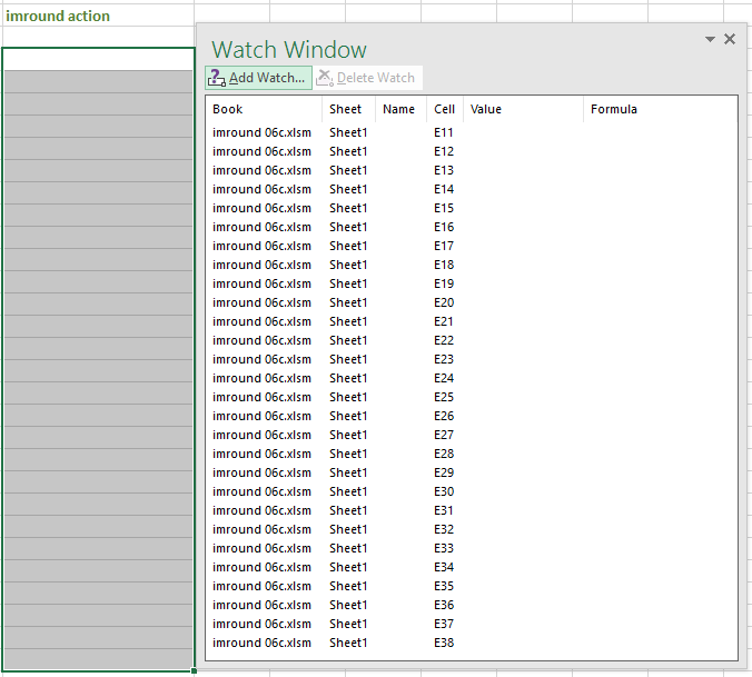 httprover's 2nd blog Using the Excel Watch Window