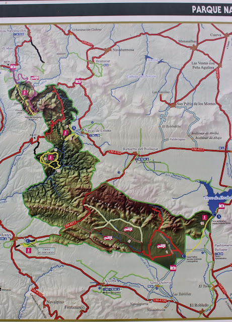 Rutas por el Parque Nacional de Cabañeros mapa de Cabañeros