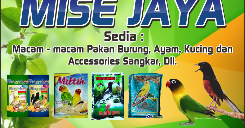 Contoh Banner Spanduk toko jual pakan burung dan ayam cdr