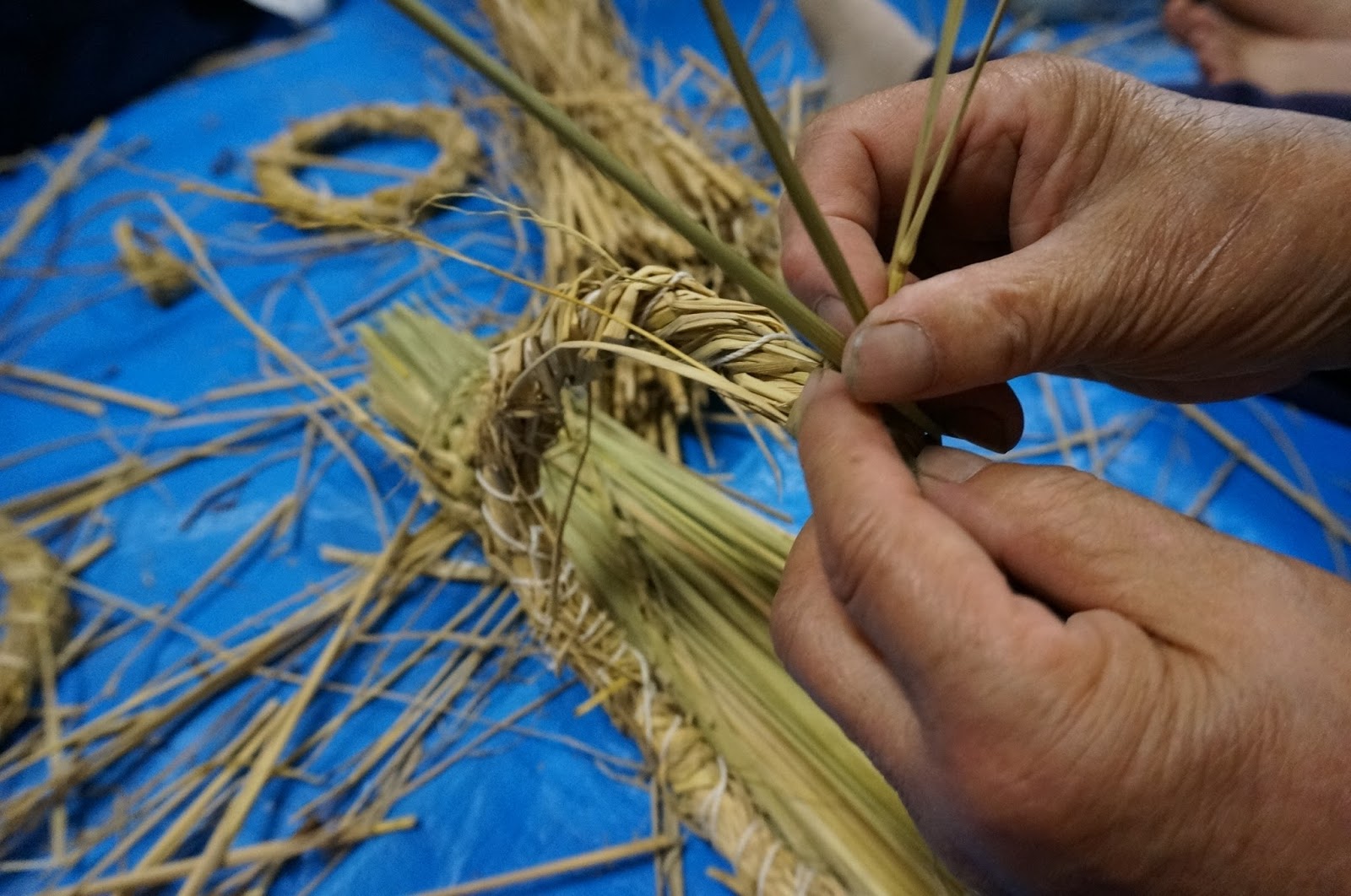 Learning straw work in Mukugawa village, Shiga prefecture