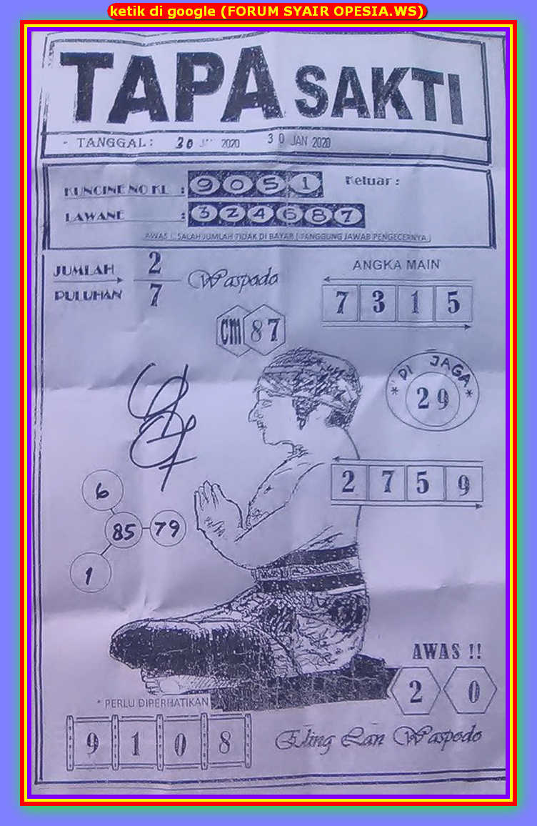 1 New Message Kode Syair Hongkong 30 Januari 2020 Forum Syair Togel Hongkong Singapura Sydney