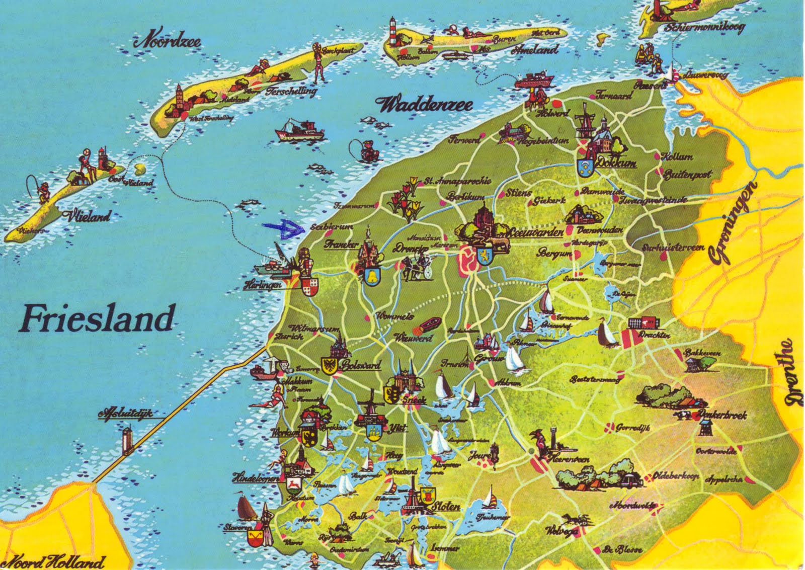 The World in Postcards - Sabine's Blog: Friesland Mapcard, Netherlands
