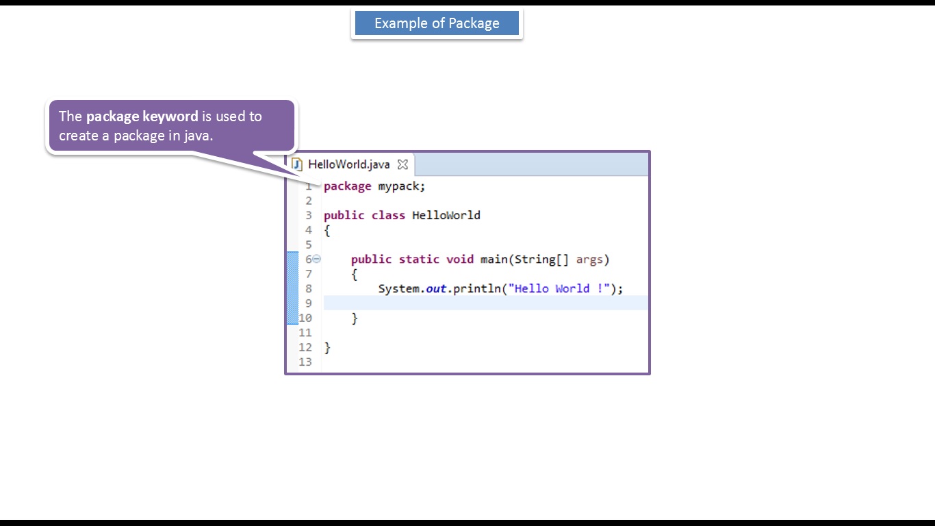 JAVA EE: Java Tutorial : Java Package Example (One Level)