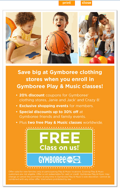 Gymboree Printable Coupons September 2015