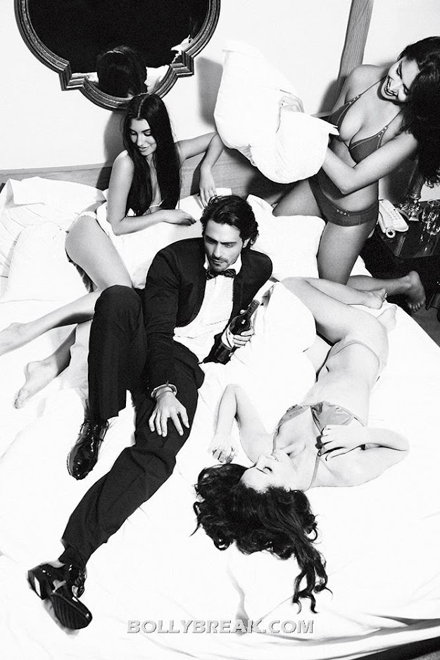 Bikini Pictures: Arjun Rampal On Bed With Bikini Models - Hot Ad - FamousCelebrityPicture.com - Famous Celebrity Picture 