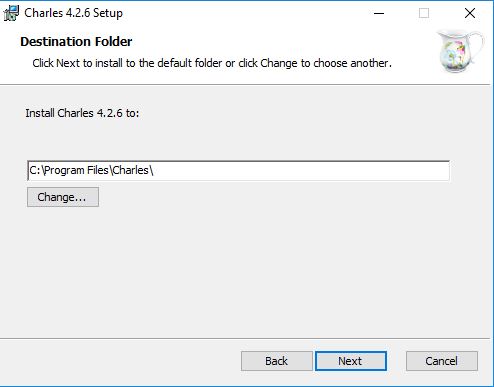 اختيار مكان تثبيت برنامج تشارلز على الحاسوب 