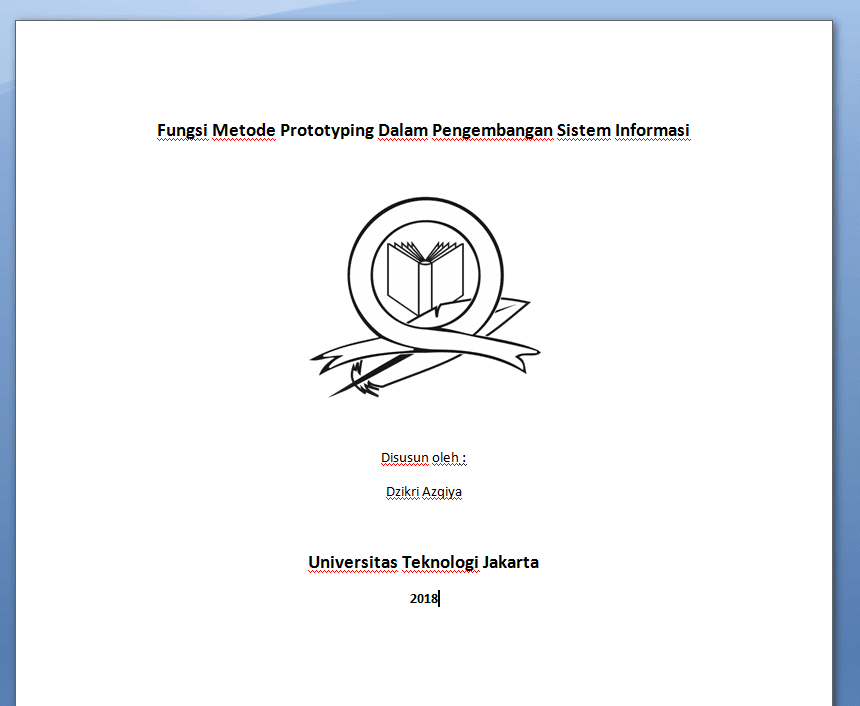2 Tutorial Gampang Membuat Cover Makalah Di Word (Bagus
