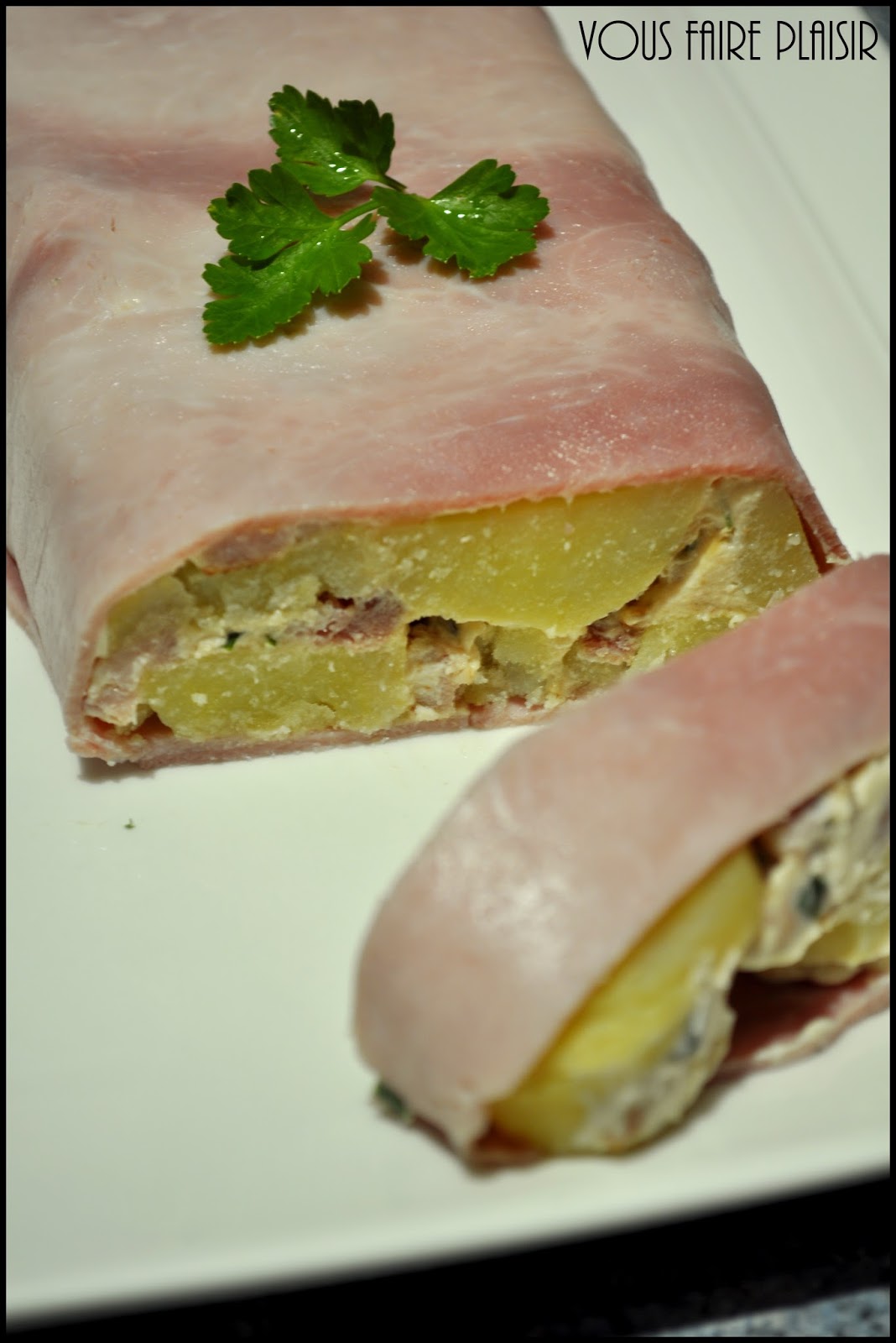 Terrine chèvre, jambon et Pdt