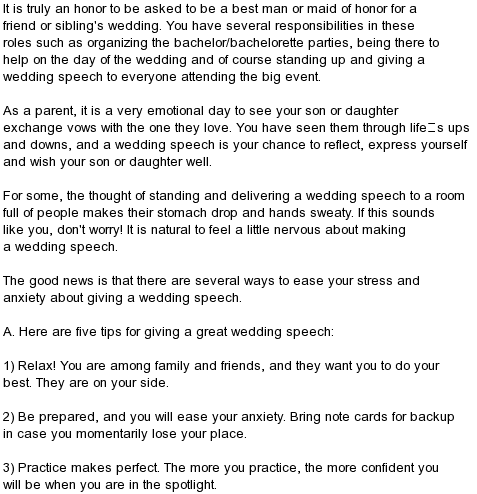 Speech+And+Wedding+Reception