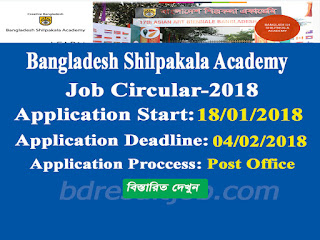Bangladesh Shilpakala Academy Job Circular 2018