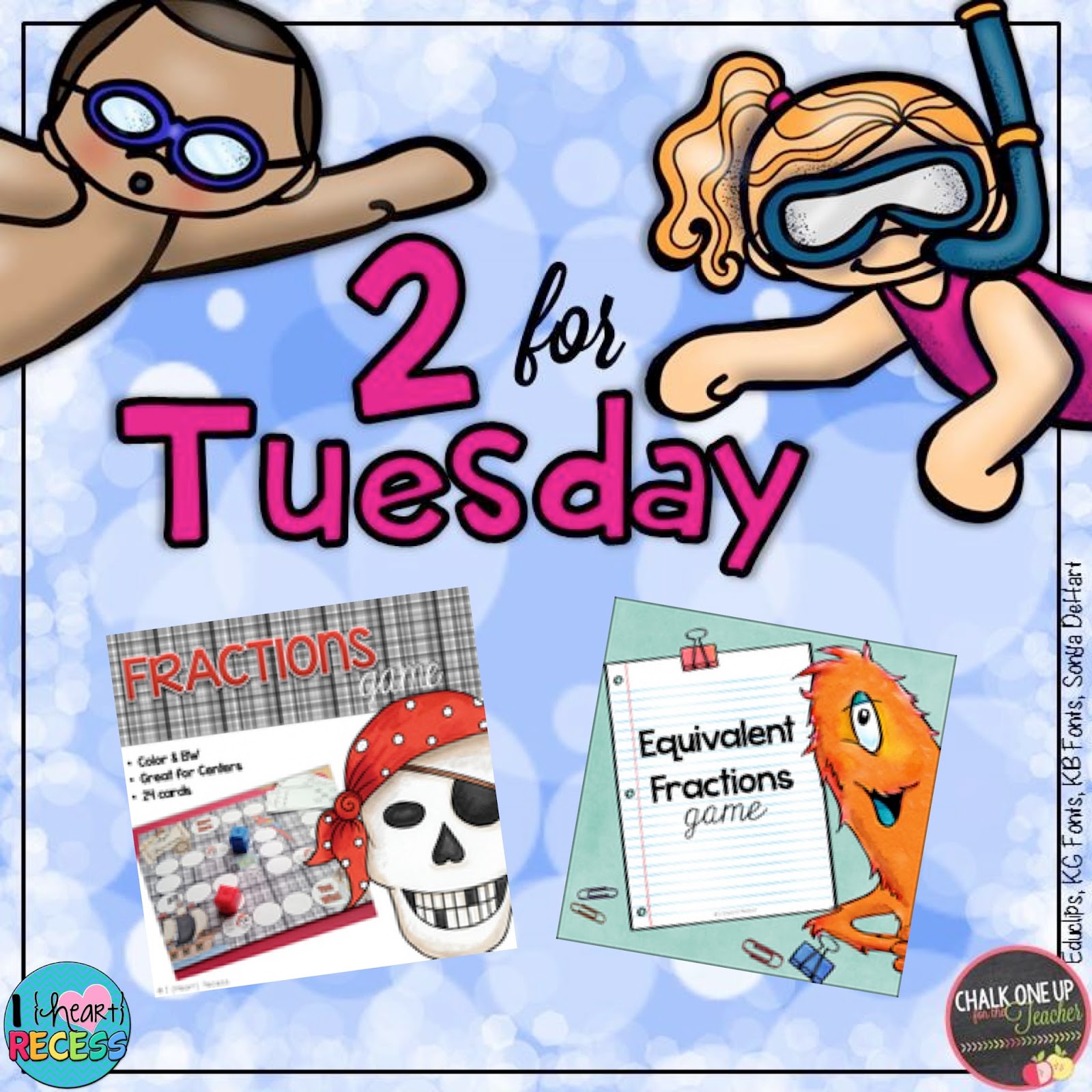 2 For Tuesday Fraction File Folder Games I {heart} Recess