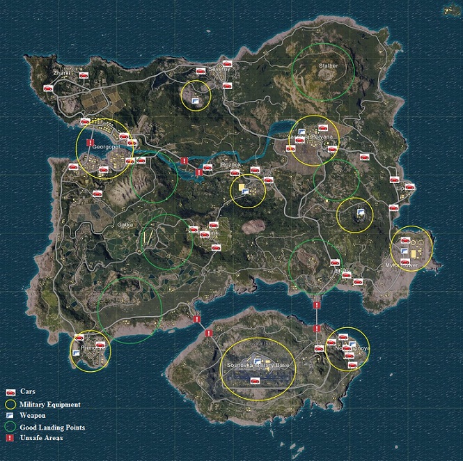 Loot and Spawn Spots PlayerUnknown's Battlegrounds