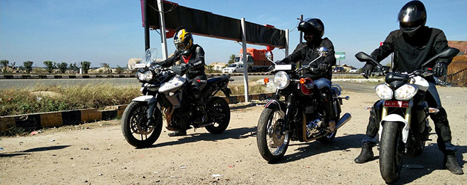Test ride of Triumph motorcycles