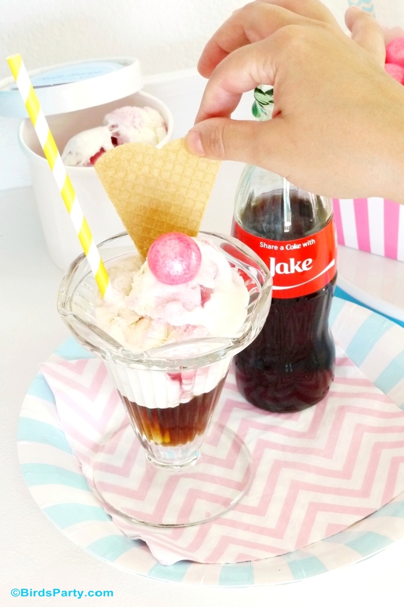 Pool Party Ideas with a DIY Coke Float Station #ShareaCokeContest