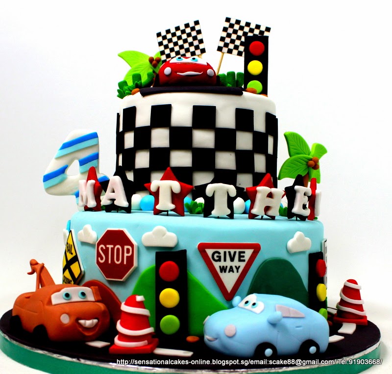 The Sensational Cakes SPORTS CAR RACING THEME BIRTHDAY 3D CAKE SINGAPORE / 1ST BIRTHDAY CAKE