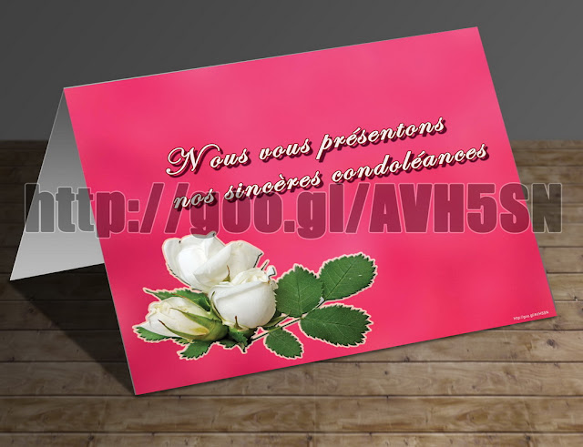 Carte De Condoleances Accompagnant Des Fleurs