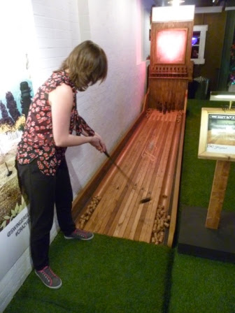 Emily playing a shot on the Freixenet Top Hole at Swingers Crazy Golf Swingers Crazy Golf in Shoreditch, London
