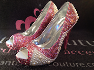 Wholesale Pink Crystal & Pearl Shoes