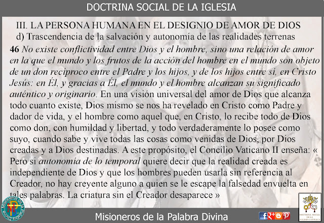 La Persona Humana En El Designio De Amor De Dios Misioneros de la Palabra Divina: DOCTRINA SOCIAL DE LA IGLESIA