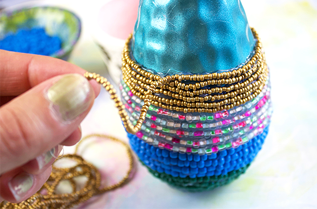 creating with jules: beaded bottle