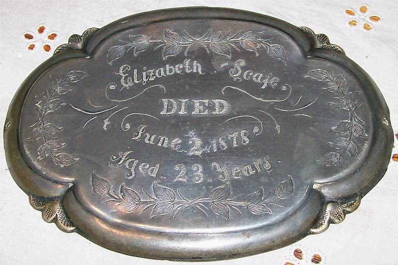 Ancestors At Rest The Coffin Plate Of Elizabeth Scafe 1878