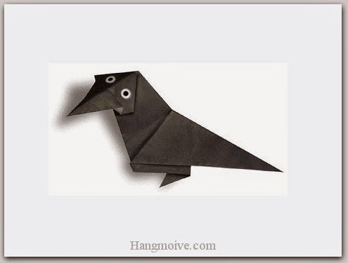 Cách gấp, xếp con quạ đen bằng giấy origami - Video hướng dẫn xếp hình Động vật - How to fold a black crow