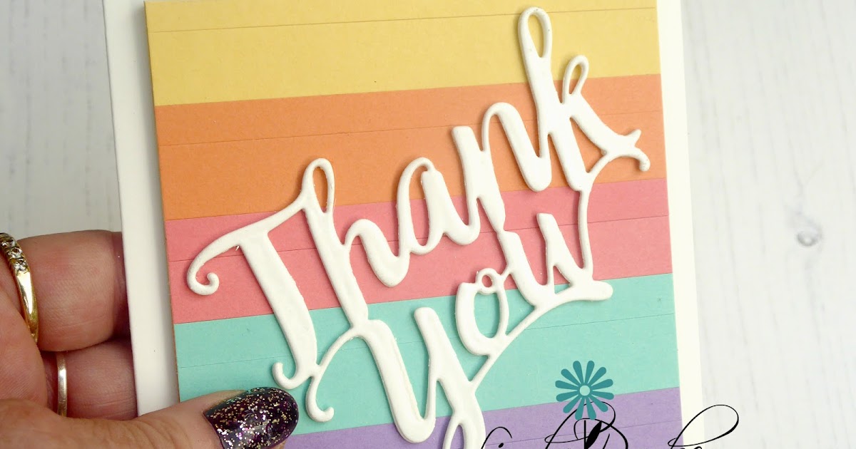 Papercraft With Crafty Thank You Thinlits Die Tiled Rainbow Card