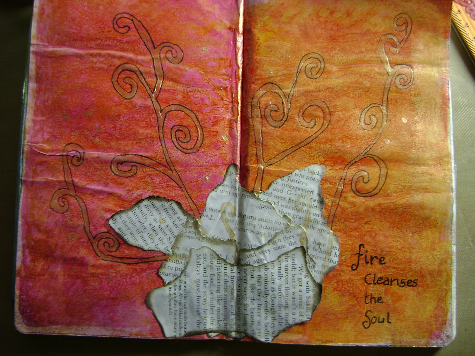 Lady Catfern's lazy look at life: Elements of Art Journaling final pages