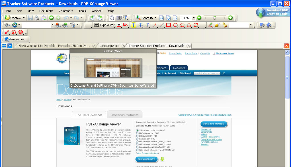 PDFXChange Viewer 2.5.195 (Portable version also available) Download