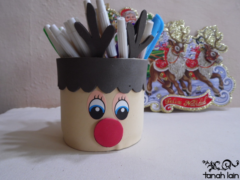 Manualidades navideñas: Rodolfo el Reno con una lata. 