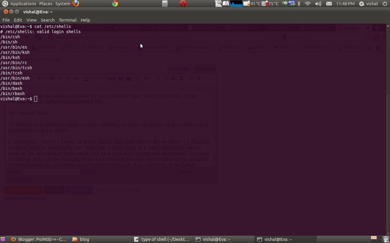 To switch to a different shell on your system just type the name of ...
